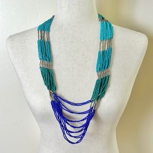 Multi-strand bead necklace